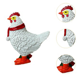 Maxbell Christmas Chicken Statue Xmas Decor Garden Sculpture for Courtyard Lawn Pond