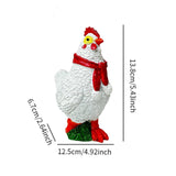 Maxbell Christmas Chicken Statue Xmas Decor Garden Sculpture for Courtyard Lawn Pond