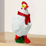 Maxbell Christmas Chicken Statue Xmas Decor Garden Sculpture for Courtyard Lawn Pond