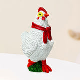 Maxbell Christmas Chicken Statue Xmas Decor Garden Sculpture for Courtyard Lawn Pond