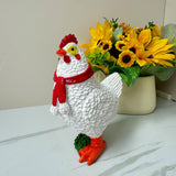 Maxbell Christmas Chicken Statue Xmas Decor Garden Sculpture for Courtyard Lawn Pond