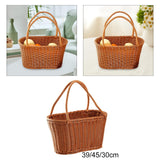 Maxbell Woven Basket with Handles Utility Picnic Basket for Vegetable Sundries Snack 39x20x21 cm