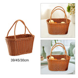 Maxbell Woven Basket with Handles Utility Picnic Basket for Vegetable Sundries Snack 39x20x21 cm