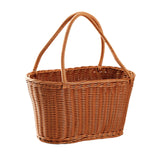 Woven Basket with Handles Utility Picnic Basket for Vegetable Sundries Snack 45x25x25 cm