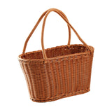 Woven Basket with Handles Utility Picnic Basket for Vegetable Sundries Snack 45x25x25 cm