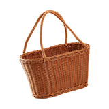 Woven Basket with Handles Utility Picnic Basket for Vegetable Sundries Snack 45x25x25 cm