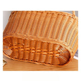 Woven Basket with Handles Utility Picnic Basket for Vegetable Sundries Snack 45x25x25 cm