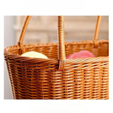 Woven Basket with Handles Utility Picnic Basket for Vegetable Sundries Snack 45x25x25 cm