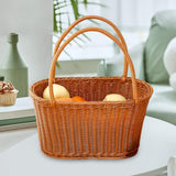 Maxbell Woven Basket with Handles Utility Picnic Basket for Vegetable Sundries Snack 30x15x17 cm
