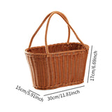 Maxbell Woven Basket with Handles Utility Picnic Basket for Vegetable Sundries Snack 30x15x17 cm