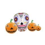 Pumpkin Skull Garden Party Courtyard Halloween Inflatable Decoration Outdoor With LED Light