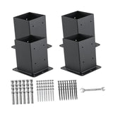 Maxbell Square Fence Post Base Flange Anchor Base for Playhouse Mailbox Post Outdoor