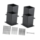 Maxbell Square Fence Post Base Flange Anchor Base for Playhouse Mailbox Post Outdoor