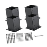 Maxbell Square Fence Post Base Flange Anchor Base for Playhouse Mailbox Post Outdoor