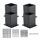 Maxbell Square Fence Post Base Flange Anchor Base for Playhouse Mailbox Post Outdoor