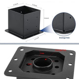 Maxbell Square Fence Post Base Flange Anchor Base for Playhouse Mailbox Post Outdoor