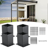 Maxbell Square Fence Post Base Flange Anchor Base for Playhouse Mailbox Post Outdoor