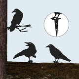 Maxbell 3Pcs Metal Art Crow Metal Birds Crafts Garden Decoration for Wall Patio Lawn