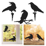 Maxbell 3Pcs Metal Art Crow Metal Birds Crafts Garden Decoration for Wall Patio Lawn