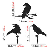 Maxbell 3Pcs Metal Art Crow Metal Birds Crafts Garden Decoration for Wall Patio Lawn