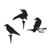 Maxbell 3Pcs Metal Art Crow Metal Birds Crafts Garden Decoration for Wall Patio Lawn