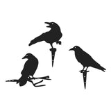 Maxbell 3Pcs Metal Art Crow Metal Birds Crafts Garden Decoration for Wall Patio Lawn