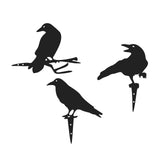 Maxbell 3Pcs Metal Art Crow Metal Birds Crafts Garden Decoration for Wall Patio Lawn