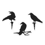 Maxbell 3Pcs Metal Art Crow Metal Birds Crafts Garden Decoration for Wall Patio Lawn