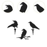 Maxbell 3Pcs Metal Art Crow Metal Birds Crafts Garden Decoration for Wall Patio Lawn