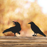 Maxbell 3Pcs Metal Art Crow Metal Birds Crafts Garden Decoration for Wall Patio Lawn
