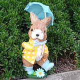 Maxbell Easter Bunny Figurine Decorative Standing Rabbit Statue for Lawn Shelf Patio Male Rabbit