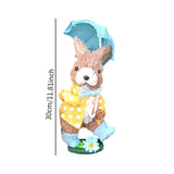 Maxbell Easter Bunny Figurine Decorative Standing Rabbit Statue for Lawn Shelf Patio Male Rabbit