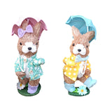 Maxbell Easter Bunny Figurine Decorative Standing Rabbit Statue for Lawn Shelf Patio Male Rabbit