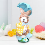 Maxbell Easter Bunny Figurine Decorative Standing Rabbit Statue for Lawn Shelf Patio Male Rabbit