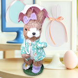 Maxbell Easter Bunny Figurine Decorative Standing Rabbit Statue for Lawn Shelf Patio Female Rabbit