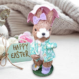 Maxbell Easter Bunny Figurine Decorative Standing Rabbit Statue for Lawn Shelf Patio Female Rabbit