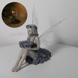 Maxbell Fairy Solar Garden Statue Resin Outdoor Sculpture for Outside Lawn Landscape