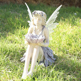 Maxbell Fairy Solar Garden Statue Resin Outdoor Sculpture for Outside Lawn Landscape