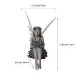 Maxbell Fairy Solar Garden Statue Resin Outdoor Sculpture for Outside Lawn Landscape
