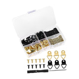 Maxbell 252 Pieces Picture Hangers Kit Hardware for Drawing Painted Canvases Artwork Golden and Black