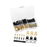 Maxbell 252 Pieces Picture Hangers Kit Hardware for Drawing Painted Canvases Artwork Golden and Black