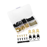 Maxbell 252 Pieces Picture Hangers Kit Hardware for Drawing Painted Canvases Artwork Golden and Black