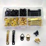 Maxbell 252 Pieces Picture Hangers Kit Hardware for Drawing Painted Canvases Artwork Golden and Black