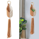 Rustic Hanging Fruit Baskets Plant Net for Kitchen Storage Plant Living Room Apricot and wihte