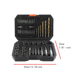 Maxbell 48 Pieces Screw Bolt Extractor Set Convenient for Stripped Auto Professional
