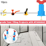 Maxbell 10 Pieces Tile Leveling System Set for DIY and Professional Workers Reusable