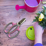 Maxbell Gardening Scissors Professional Floral Scissors for Fruits Picking Home Yard Pink Gray