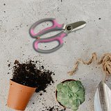 Maxbell Gardening Scissors Professional Floral Scissors for Fruits Picking Home Yard Pink Gray