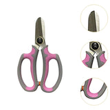 Maxbell Gardening Scissors Professional Floral Scissors for Fruits Picking Home Yard Pink Gray