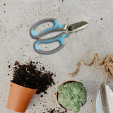 Maxbell Gardening Scissors Professional Floral Scissors for Fruits Picking Home Yard Blue Gray